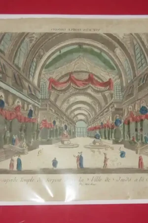 " Un temple Chinois", Vue d'Optique époque 18ème. Satisfait Ou Remboursé