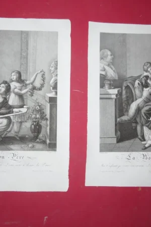 " Le Bon Père " Et " La Bonne Mère", Eaux Fortes époque 19ème. Must-Have